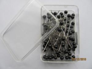 Špendlíky s plastovými hlavičkami 0,60x32mm 80ks černé; J631S-80phk