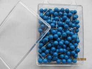 Špendlíky s plastovými hlavičkami 0,60x17mm 200ks modré; J638B-200phk