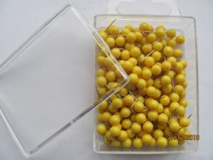 Špendlíky s plastovými hlavičkami 0,60x17mm 200ks žluté; J638G-200phk