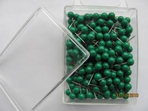 Špendlíky s plastovými hlavičkami 0,60x17mm 200ks zelené; J638GR-200phk