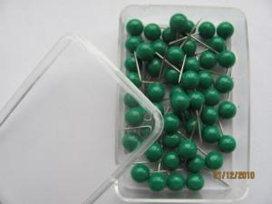 Špendlíky s plastovými hlavičkami 0,60x17mm 50ks zelené; J638GR-50phk