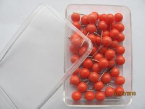 Špendlíky s plastovými hlavičkami 0,60x17mm 50ks červené; J638R-50phk