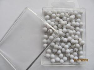 Špendlíky s plastovými hlavičkami 0,60x17mm 100ks bílé; J638W-100phk