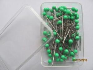 Špendlíky s plastovými hlavičkami 0,60x32mm 40ks zelené; J631GR-40phk