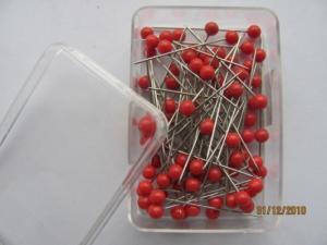 Špendlíky s plastovými hlavičkami 0,60x32mm 40ks červené; J631R-40phk