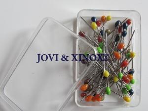 Špendlíky s plastovou hlavičkou 0,80x37mm 50ks barevný mix; S3620-50phk