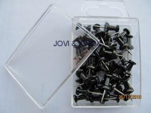 Nástěnkové špendlíky černé 40ks; J641S-40phk