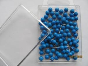 Špendlíky s plastovými hlavičkami 0,60x17mm 100ks modré; J638B-100phk