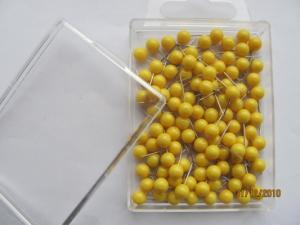 Špendlíky s plastovými hlavičkami 0,60x17mm 100ks žluté; J638G-100phk