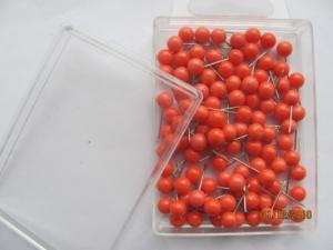Špendlíky s plastovými hlavičkami 0,60x17mm 100ks červené; J638R-100phk
