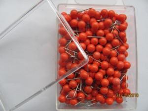 Špendlíky s plastovými hlavičkami 0,60x17mm 200ks červené; J638R-200phk