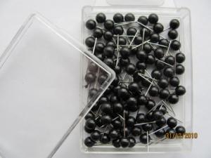 Špendlíky s plastovými hlavičkami 0,60x17mm 100ks černé; J638S-100phk