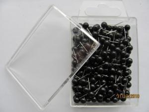Špendlíky s plastovými hlavičkami 0,60x17mm 200ks černé; J638S-200phk