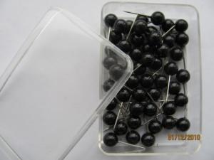 Špendlíky s plastovými hlavičkami 0,60x17mm 50ks černé; J638S-50phk