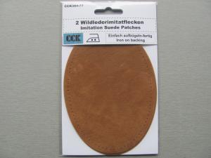 CCK384-77-Nažehlovací záplaty semišové s perforací-caramel 2ks