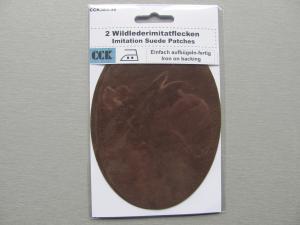 CCK384-39-Nažehlovací záplaty semišové s perforací-tmavohnědé 2ks