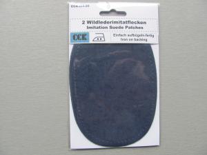 CCK384-25-Nažehlovací záplaty semišové s perforací-královská modrá 2ks