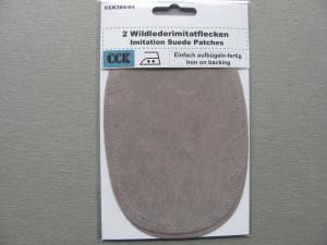 CCK384-04-Nažehlovací záplaty semišové s perforací-stříbrné 2ks